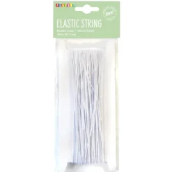 Elastisk snodd Playbox, vit, 1 mm, 25 m