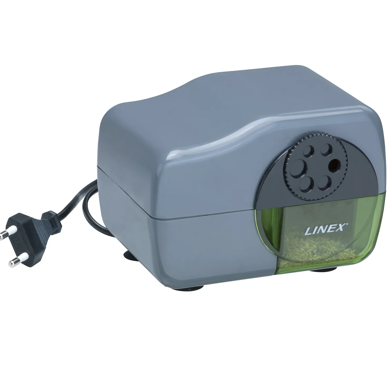 Elektrisk pennvässare Linex, 6,5–11 mm, 6 hålstorlekar, grå