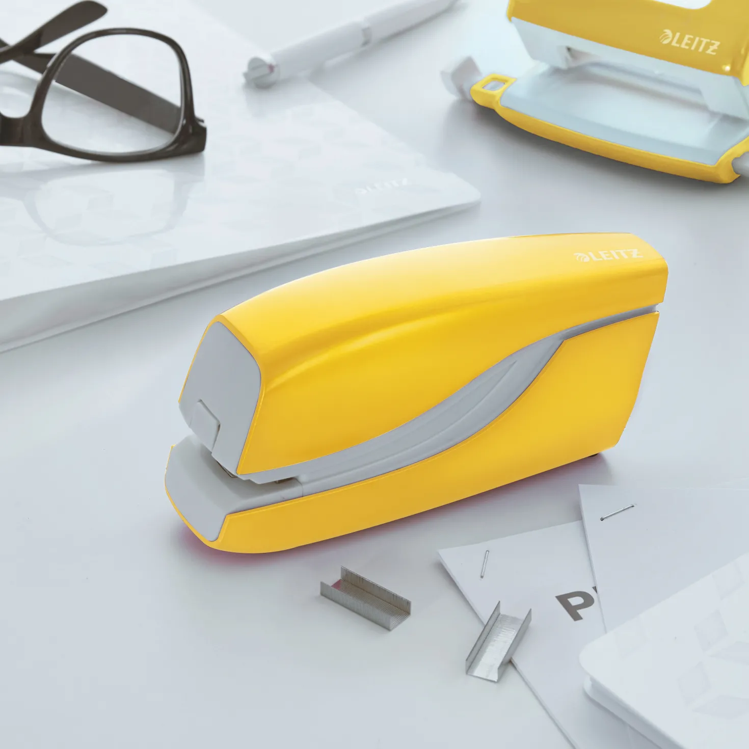 Elhäftare Leitz WOW Batteridriven, gul