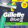 Engångshyvel Gillette Blue II Plus Slalom Sens, känslig hud, 10 st