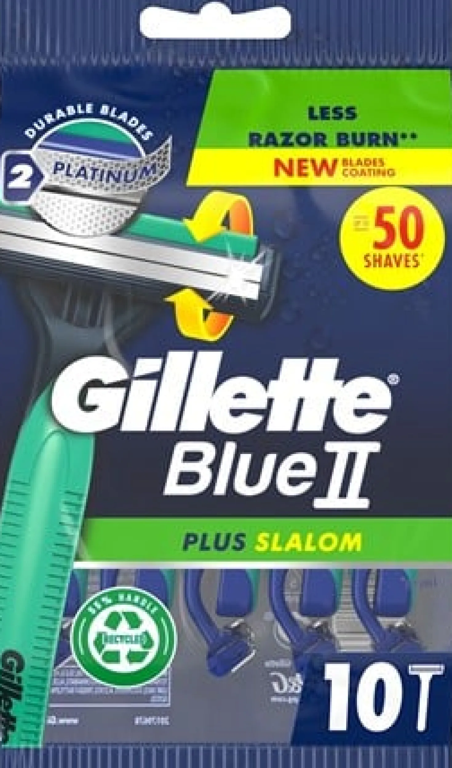 Engångshyvel Gillette Blue II Plus Slalom Sens, känslig hud, 10 st