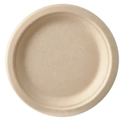 Engångstallrik Papstar Pure Flat, bagasse, 23 cm, vit, 50 st