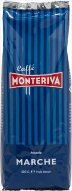 Espressokaffe Monteriva Kaffe Marche Hela bönor, 50/50 Arabica Robusta, 12 st