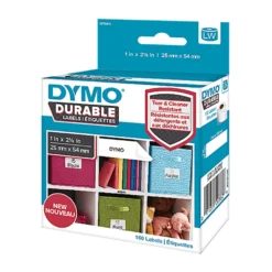 Etikett Dymo LW Durable Polypropen, 25x54 mm, 160 st