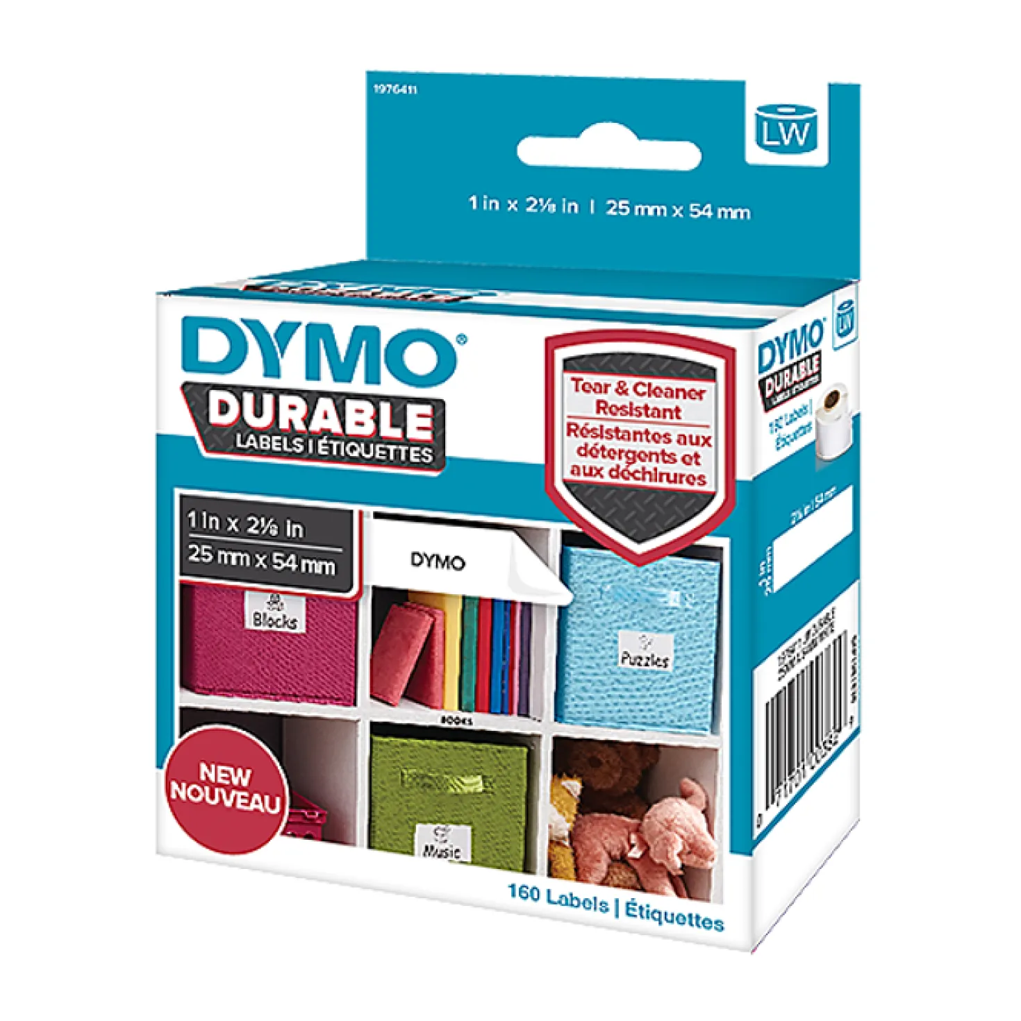 Etikett Dymo LW Durable Polypropen, 25x54 mm, 160 st