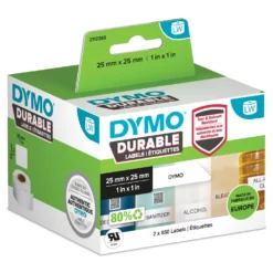 Etikett Dymo LW Durable Polypropylen, 25x25 mm, 850 st/rulle