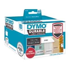 Etikett Dymo LW Durable Polypropylen, 25x25 mm, 850 st/rulle