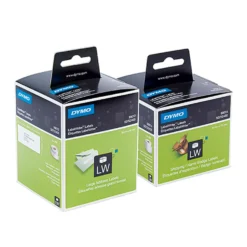 Etikett Dymo LW Pappersetikett för hängmappar, 12x50 mm, vit, 220 st