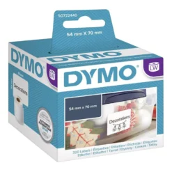 Etikett Dymo LW Papper Universaletikett, vit, 70x54 mm, 320 st