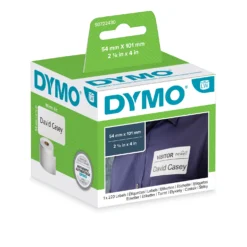 Etikett Dymo LW Papper, 101x54 mm, vit, 220 st