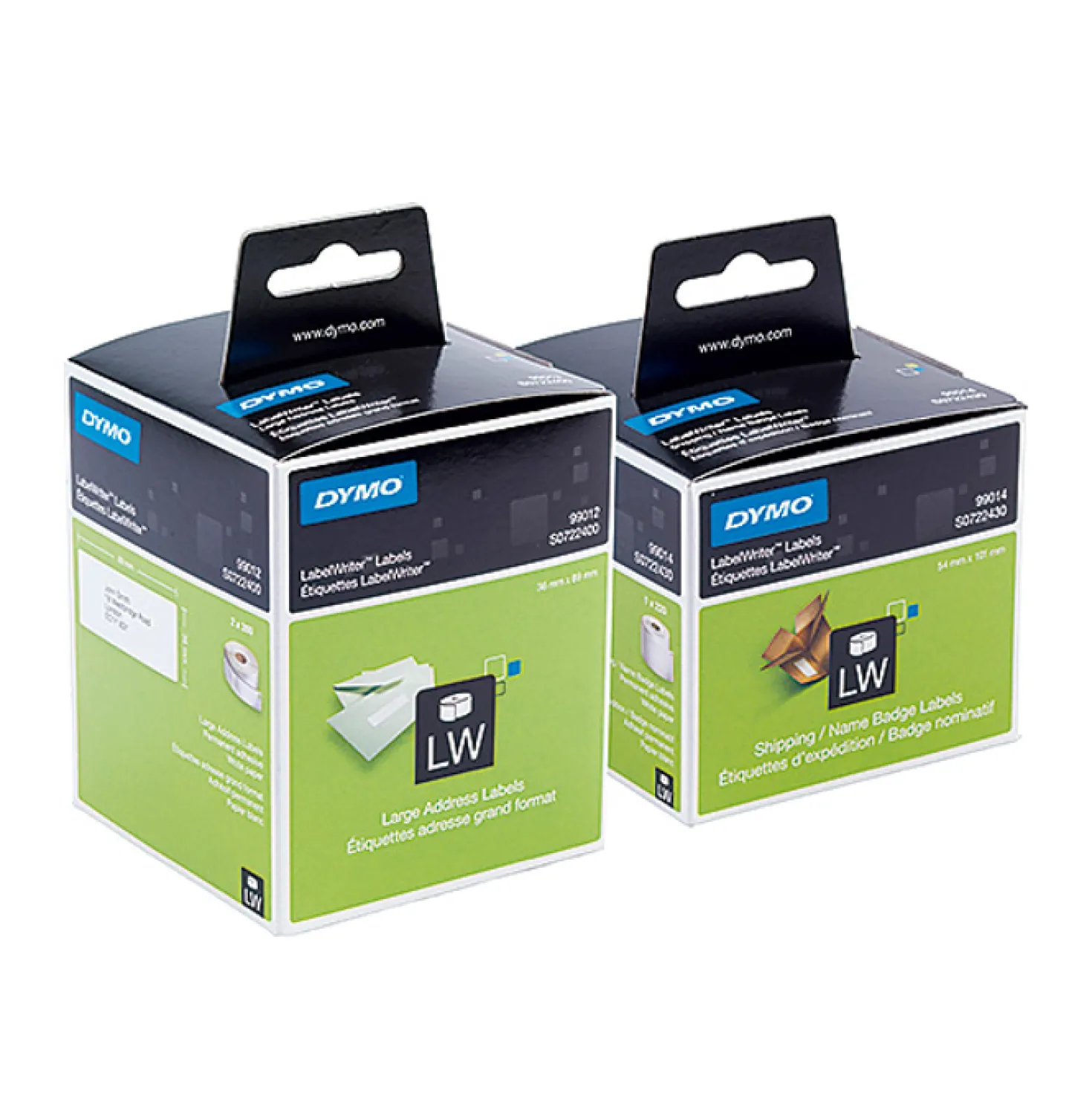 Etikett Dymo LW Papper, 101x54 mm, vit, 220 st