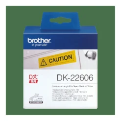 Etikettrulle Brother DK-22606, gul plastfilm, 62 mm x 15,24 m