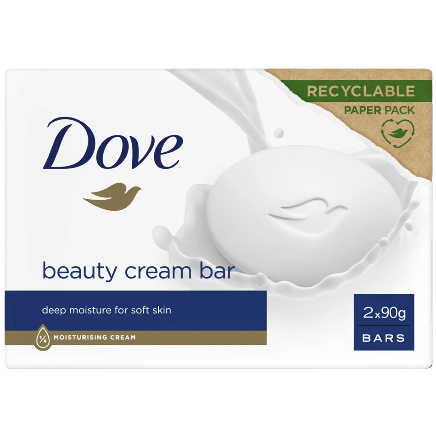 Fast tvål Dove Original Beauty Bar, 90g, 2 st