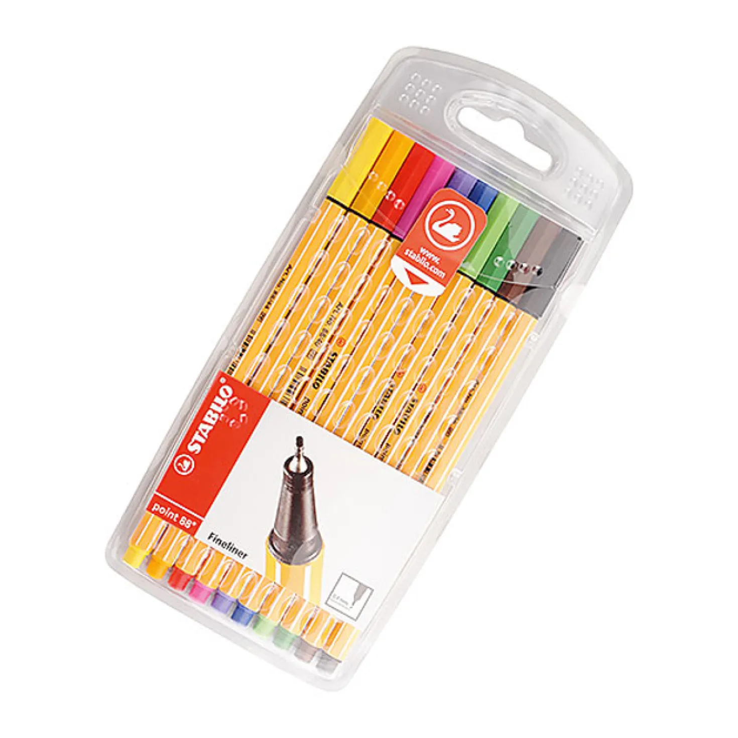 Fiberpenna Stabilo Point 88 Fineliner, 0,4 mm, 10-set