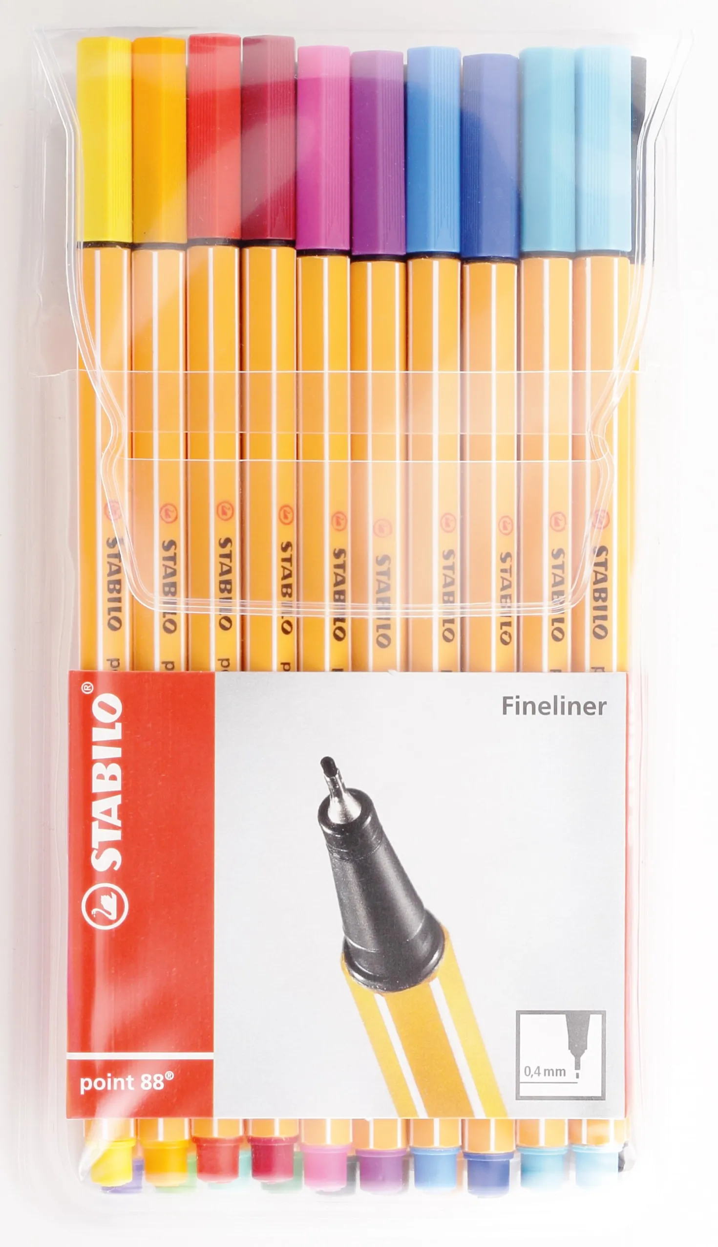 Fiberpenna Stabilo Point 88 Fineliner, 0,4 mm, 20-set