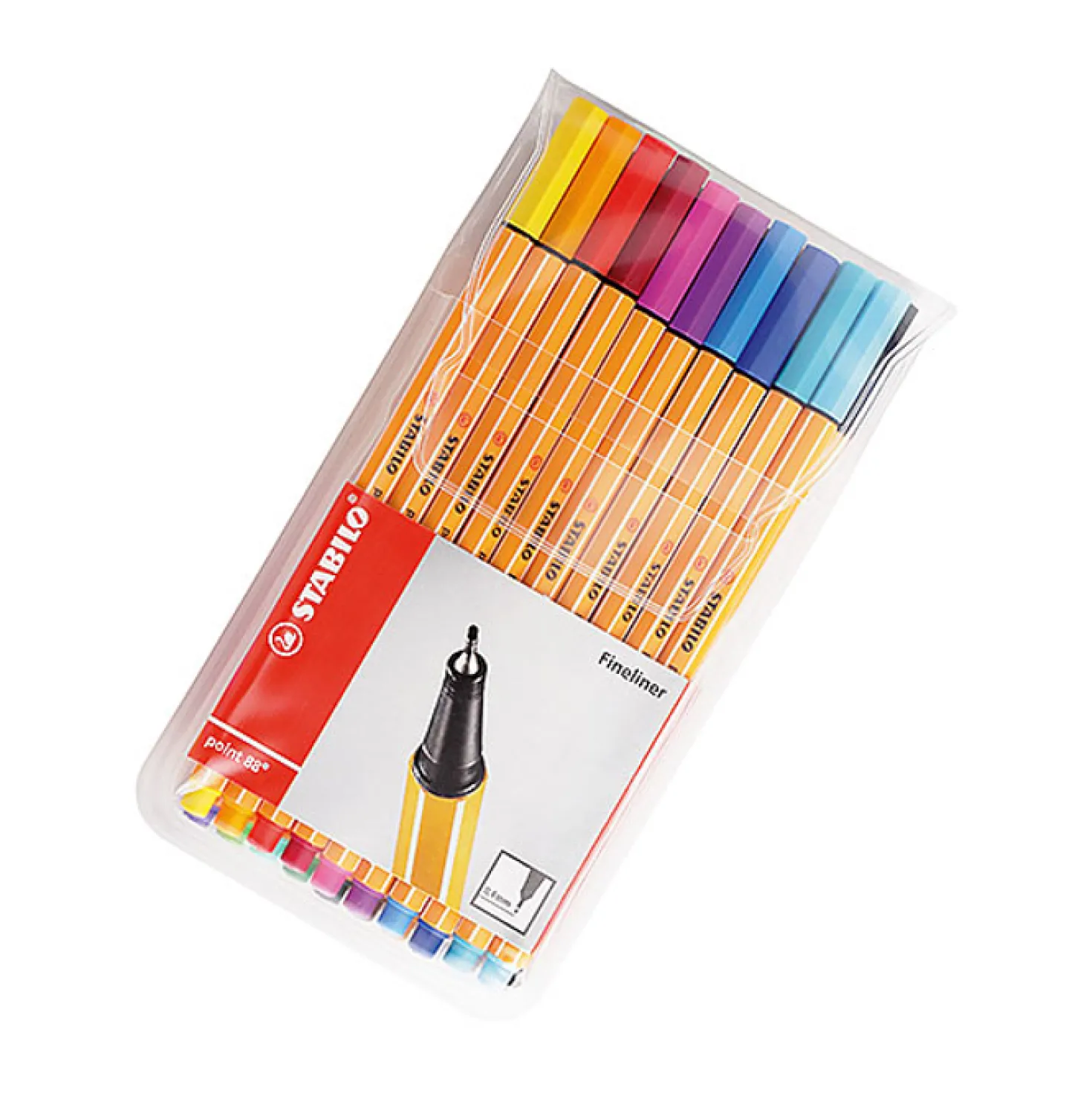 Fiberpenna Stabilo Point 88 Fineliner, 0,4 mm, 20-set