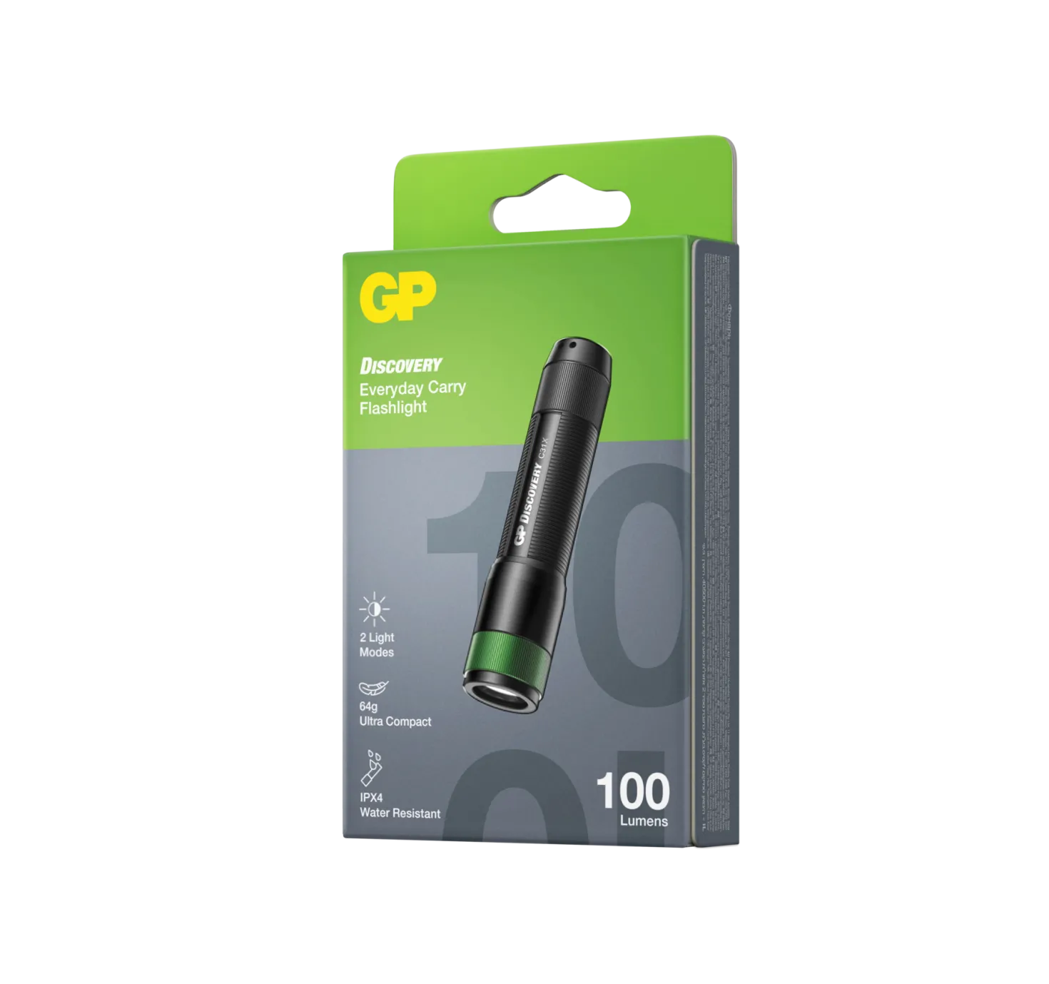 Ficklampa GP Discovery C31X, 100 lumen, aluminium