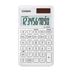 Fickräknare Casio SL-1000SC, 10 siffror, solcell och batteri, svart