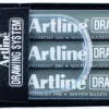 Fineliner Artline Drawing System, 0,1/0,3/0,5 mm, svart, 3-pack