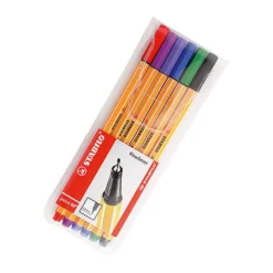 Fineliner Stabilo Point 88, 0,4 mm, 6-set blandade färger
