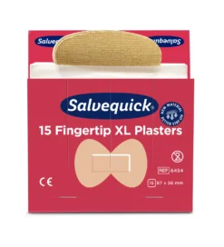 Fingertoppsplåster Salvequick Fingertip 6454, 15 st, 6 refill