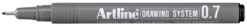 Finlinjepenna Artline Drawing System, svart, 0,7 mm