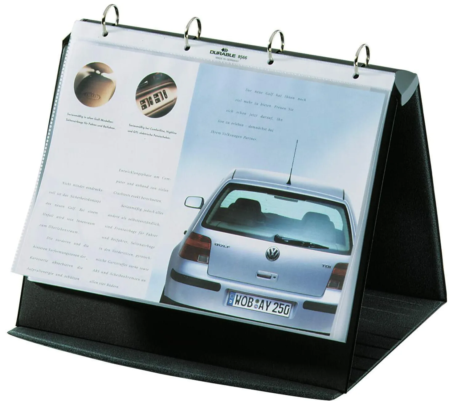 Flipoverpärm Durable DURASTAR A4L, 10 plastfickor, bordsstående