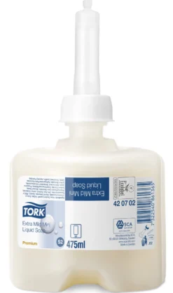 Flytande tvål Tork Extra Mild Mini S2, parfymfri, 475 ml
