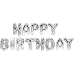 Folieballong Papstar Happy Birthday, silver, 35 cm