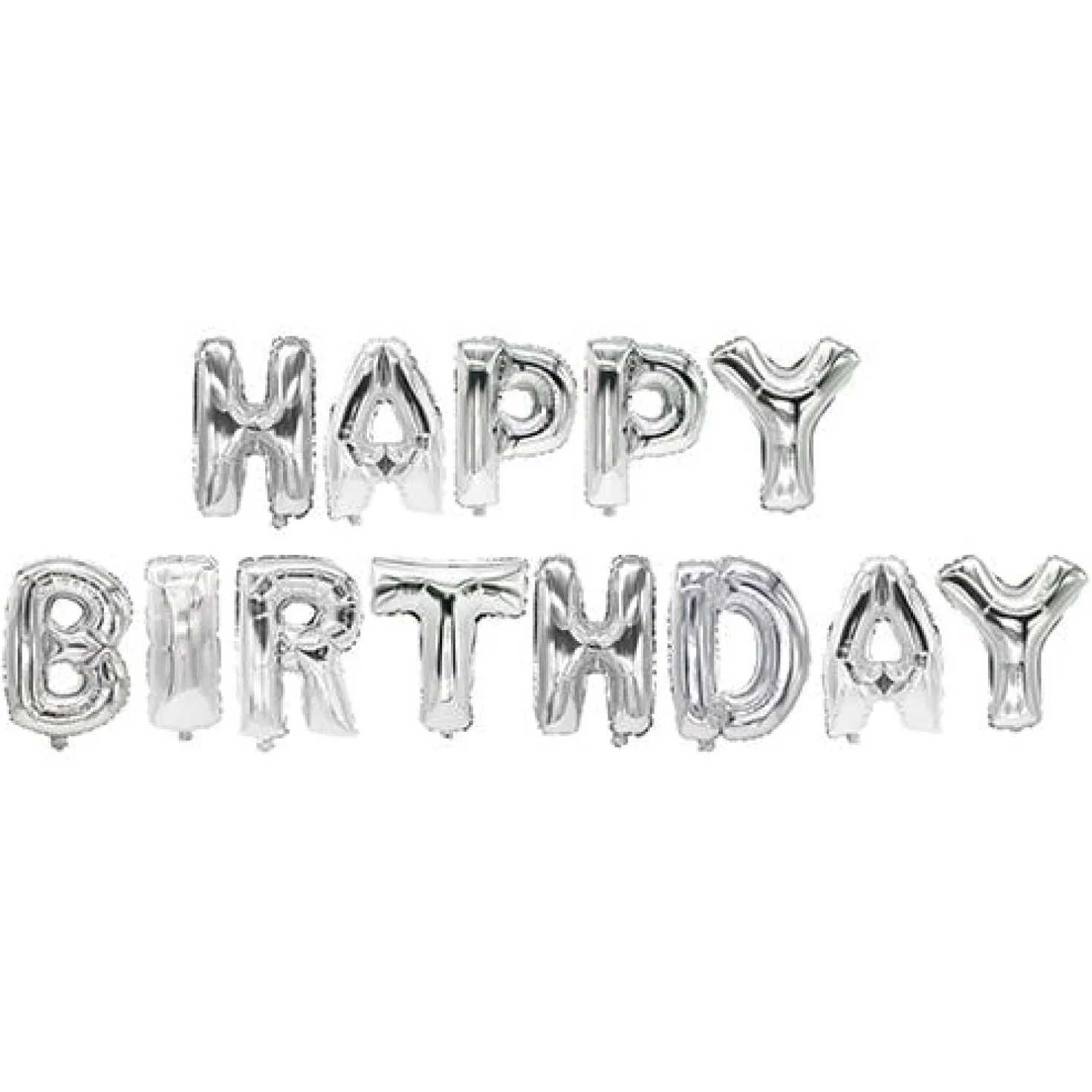 Folieballong Papstar Happy Birthday, silver, 35 cm
