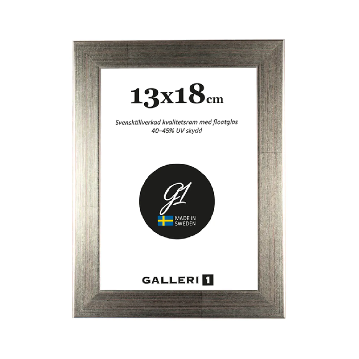 Fotoram Galleri1 Silverfärgad Trä, 18x24 cm, floatglas