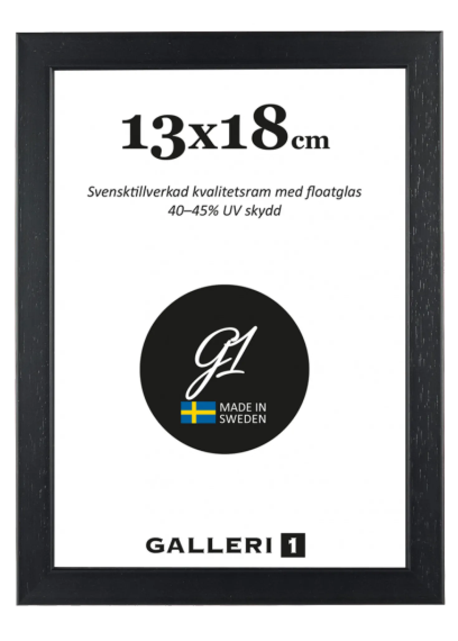 Fotoram Galleri1 Svartfärgad Trä, 40x50 cm, floatglas