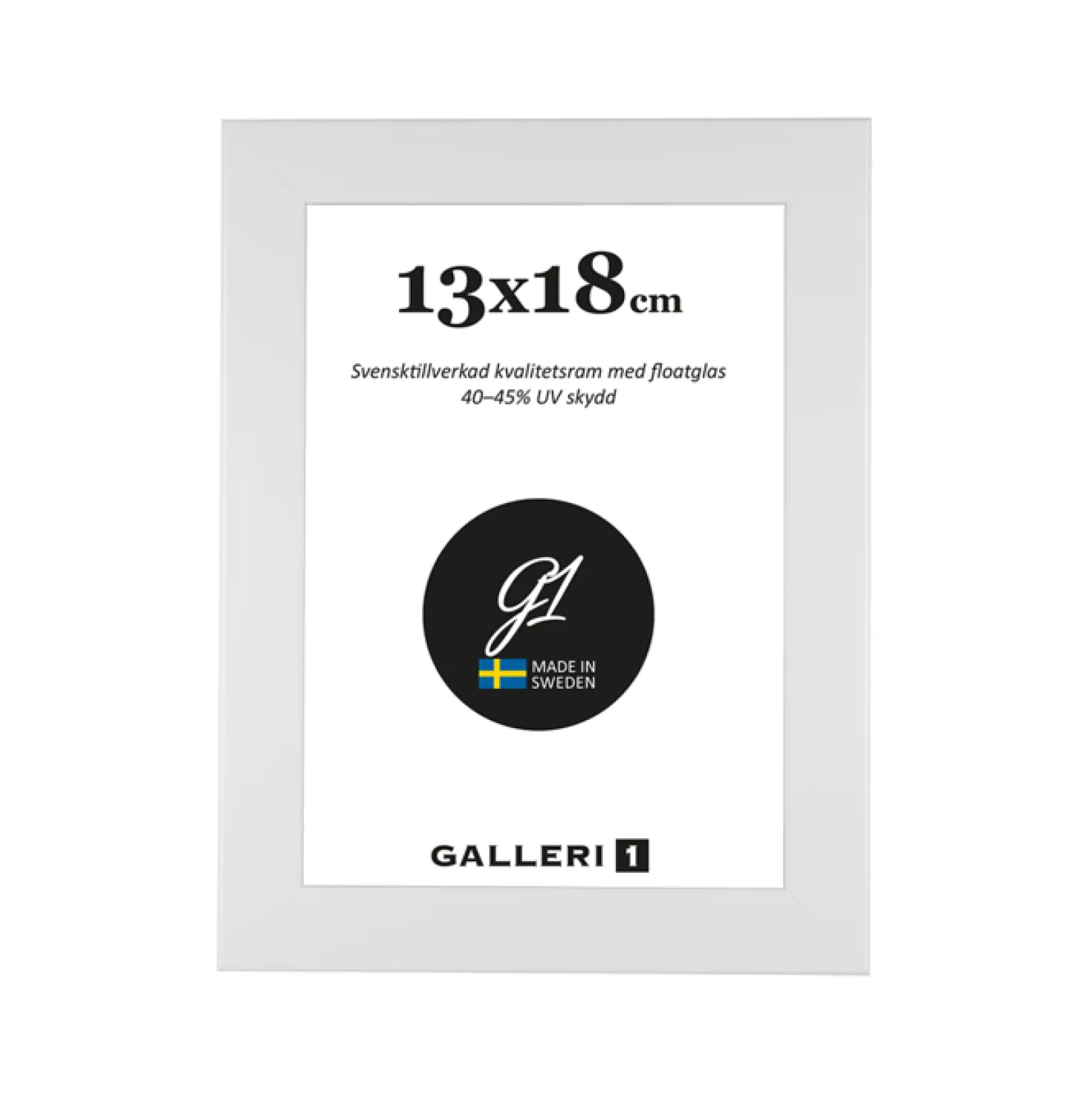 Fotoram Galleri1 vitfärgad trä, platt profil, 50x70 cm