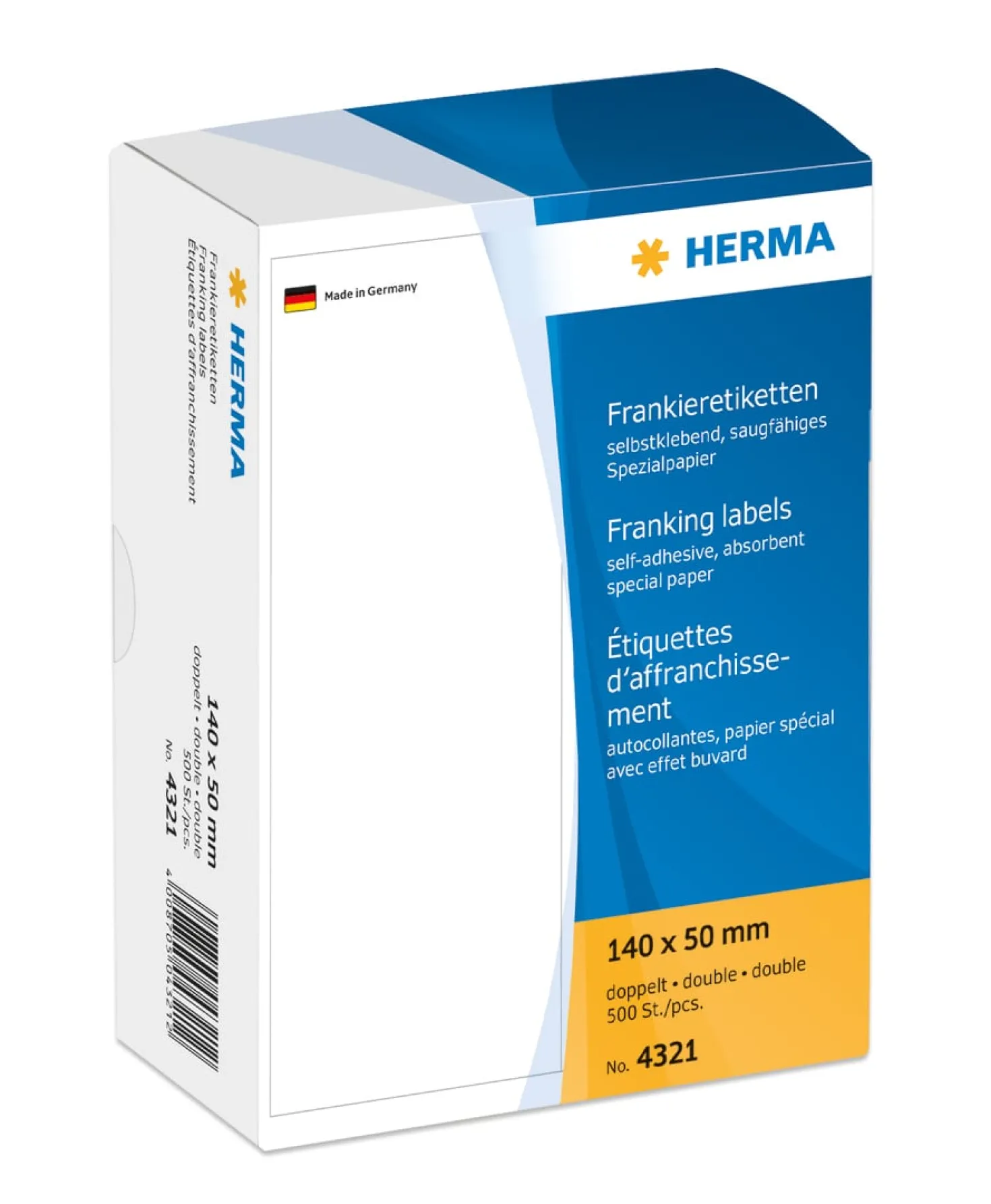 Frankeringsetikett Herma Dubbel, 140x50mm, 500 st