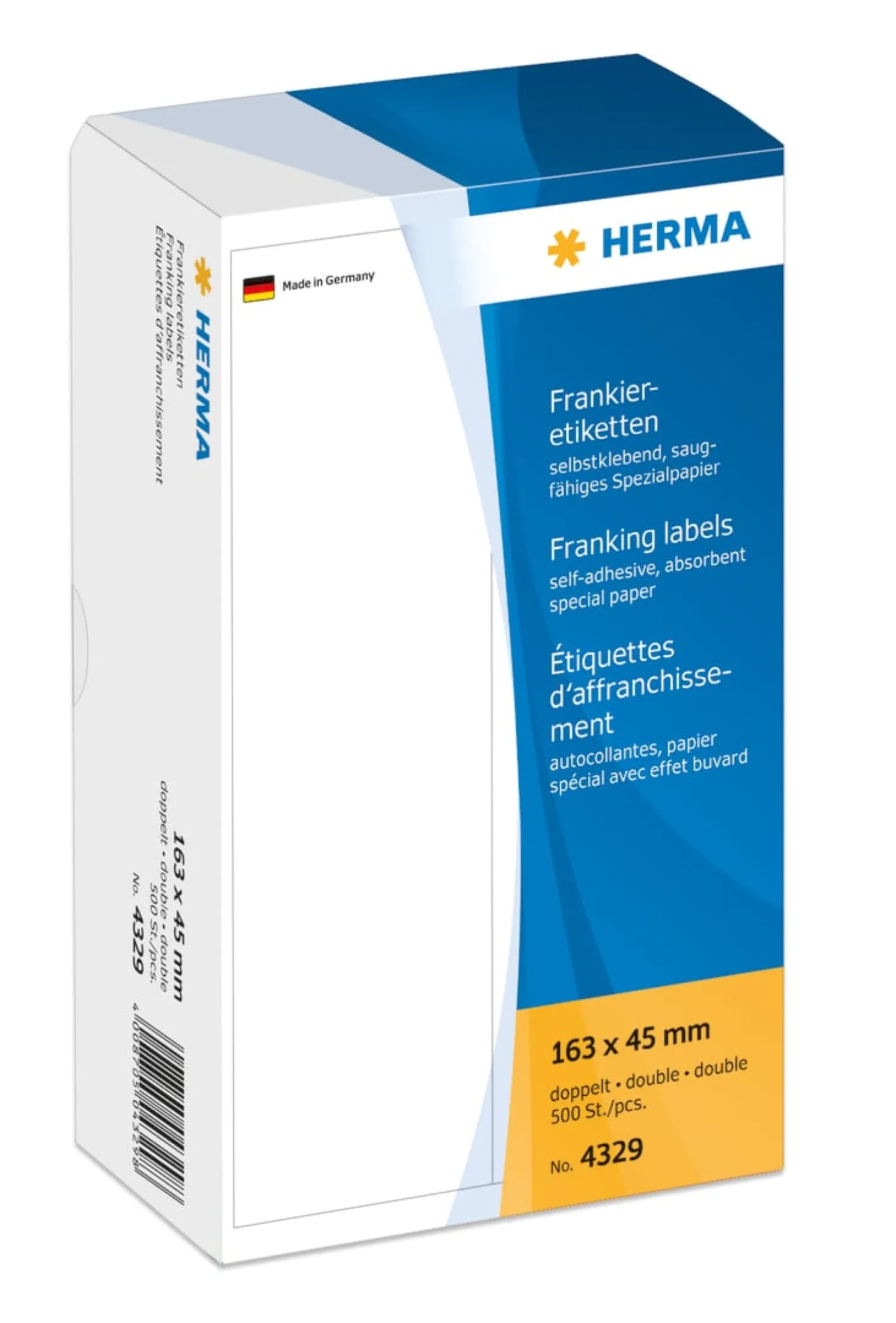 Frankeringsetikett Herma Dubbel, 163x45mm, 500 st