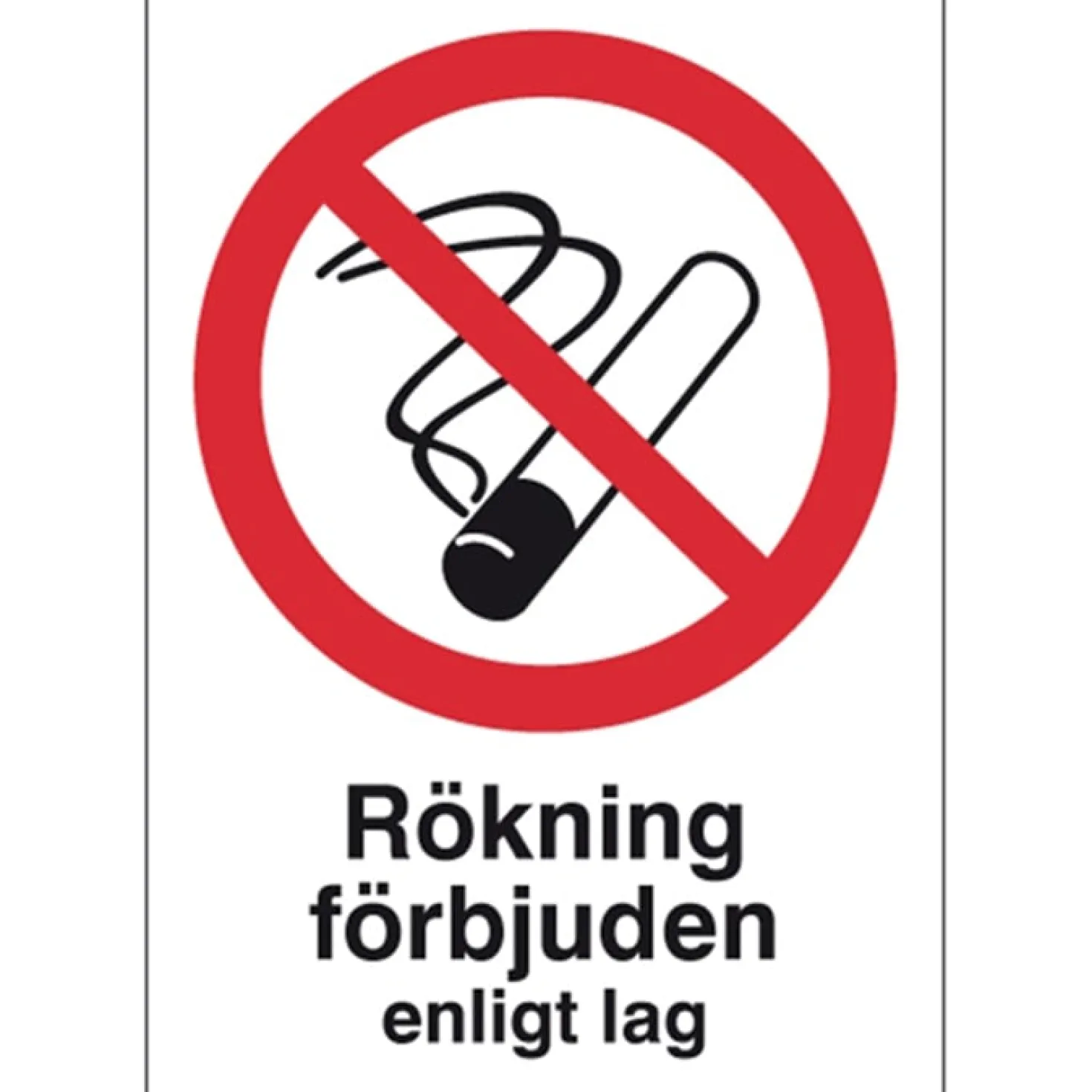 Förbudsskylt Rökning förbjuden, plast, 148x210 mm