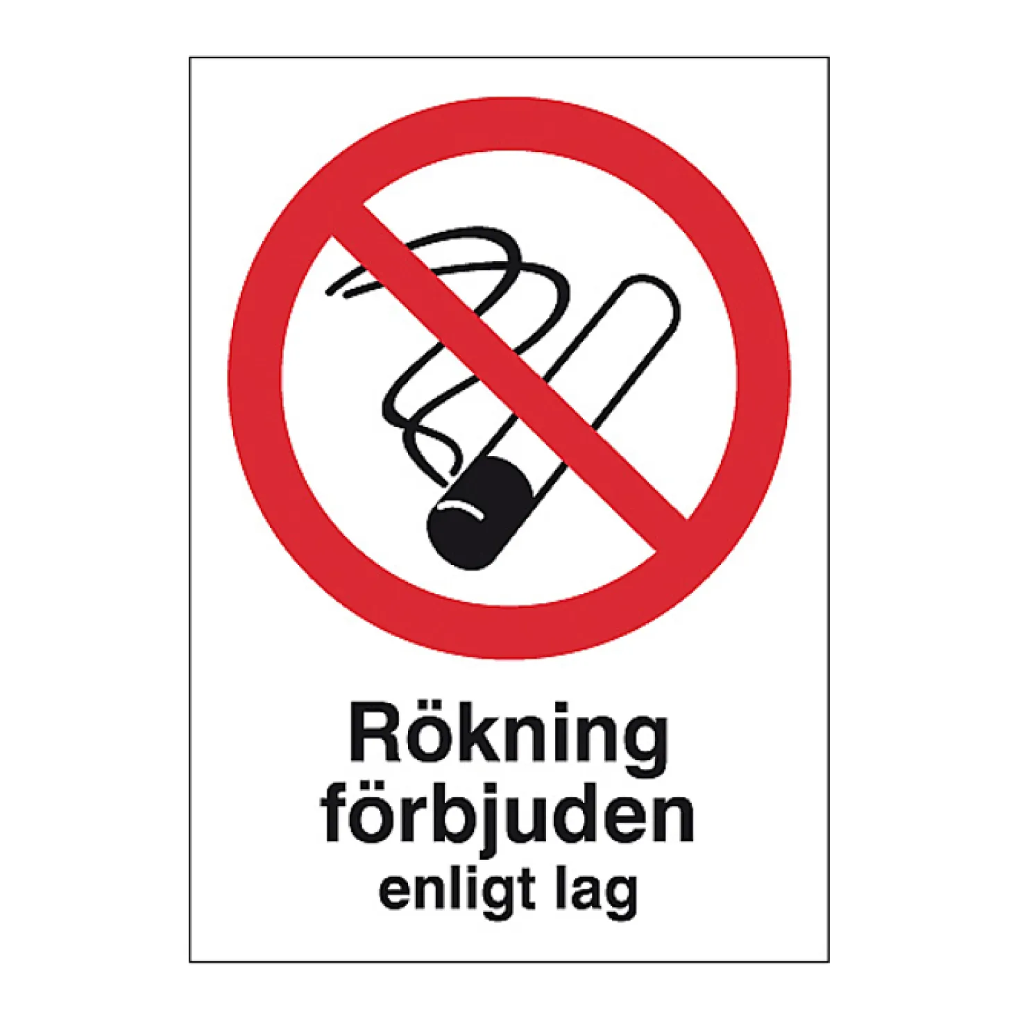 Förbudsskylt Rökning förbjuden, plast, 148x210 mm