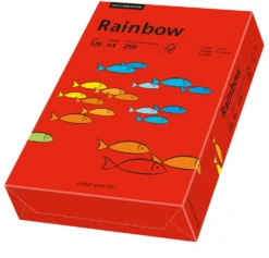 Färgat kopieringspapper Rainbow A4 120g, intensivröd, 250 ark