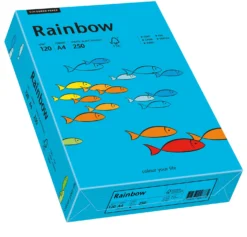 Färgat papper Rainbow A4 120g, blå, matt, 250 ark