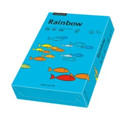 Färgat papper Rainbow A4 120g, blå, matt, 250 ark