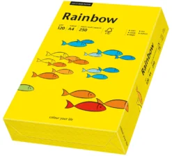 Färgat papper Rainbow A4 120g intensivgul, matt, 250 ark