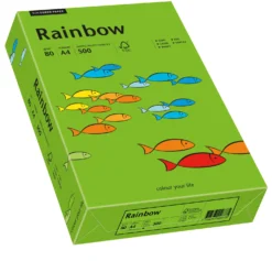 Färgat papper Rainbow A4 80g intensivgrön, 500 ark