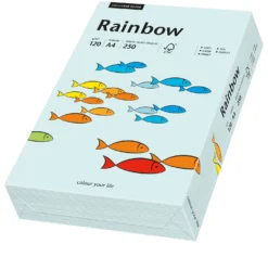Färgat papper Rainbow A4 120g ljusblå, matt, 250 ark
