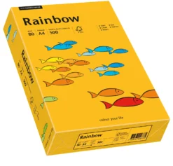 Färgat papper Rainbow A4 80g mellanorange, 500 ark