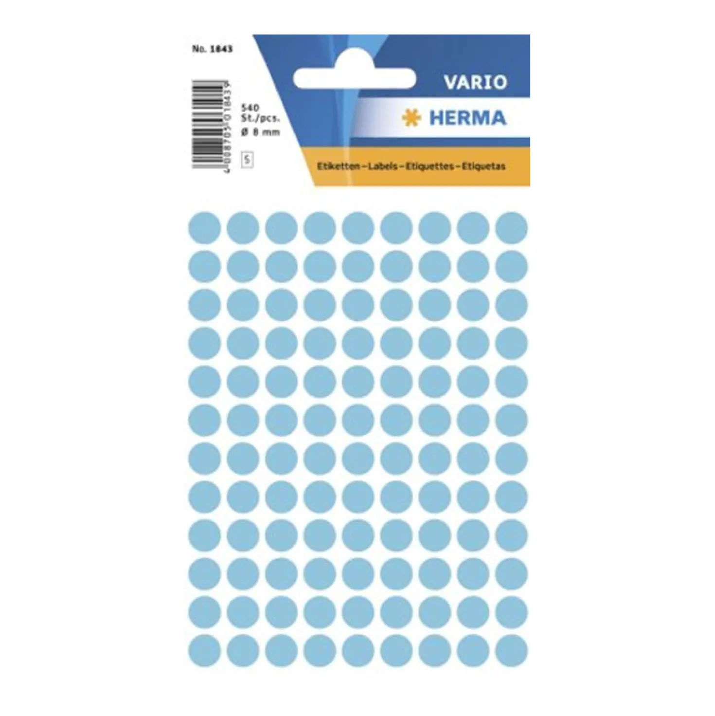 Färgetikett Herma Rund, blå, ø8 mm, 540 st