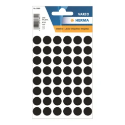 Färgsignaletiketter Herma Runda, svart, 13 mm, 240 st