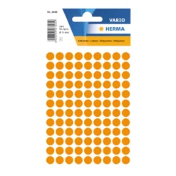 Färgsignaletiketter Herma Rund Neon Orange, 8 mm, 540 st