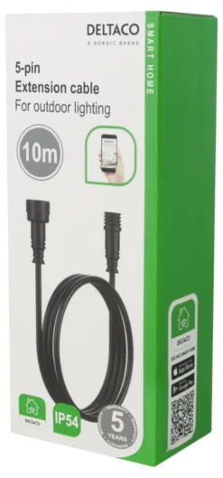 Förlängningskabel Deltaco KAB-SH-OLC01 Utomhusbelysning, 5m, IP54