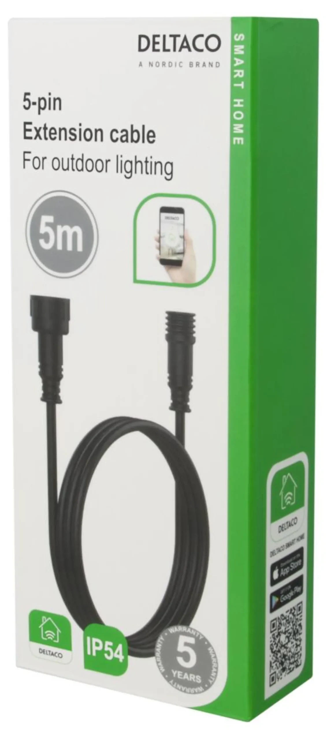 Förlängningskabel Deltaco SMART HOME Utomhusbelysning, IP54, 10m