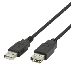 Förlängningskabel Deltaco USB-A hane - USB-A hona 1m svart